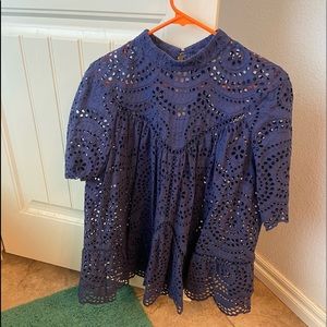 Navy eyelet Zimmermann top